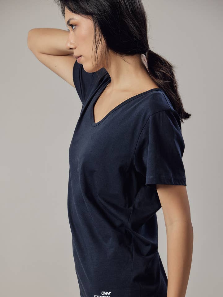 Deep Neck T-Shirt for wholesale by OWN OFF WITH NATURE