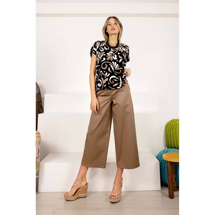 Karakorum – wholesale Byxor - Herr – Kamole byxor i bomullsateen med vida ben3