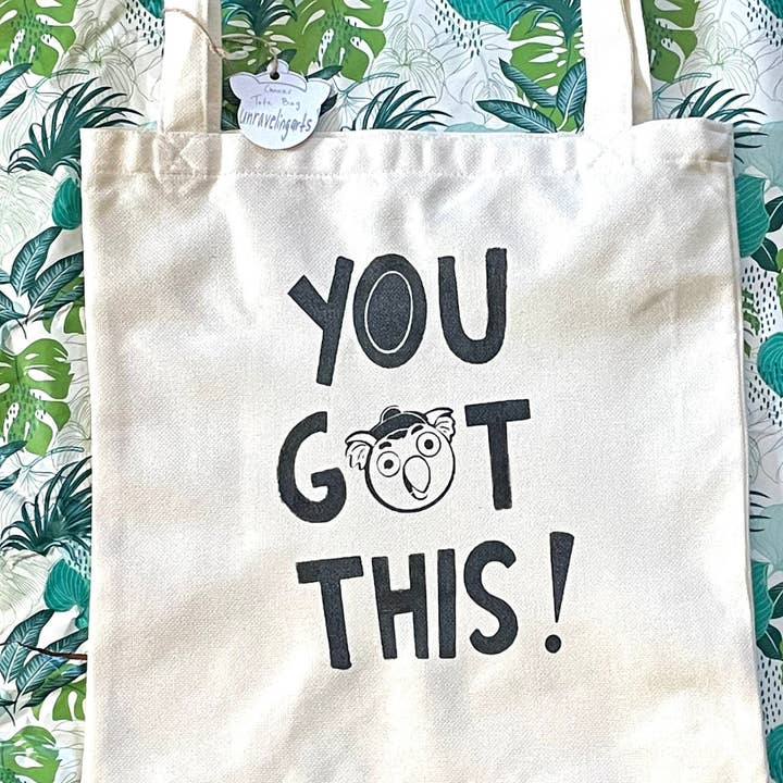 Sac fourre-tout réutilisable et écologique en toile avec motif de hibou pour la vente par Unravelingarts