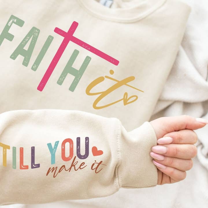 Faith It Sweatshirt mit Rundhalsausschnitt für den Großhandel von My Carolina Moon
