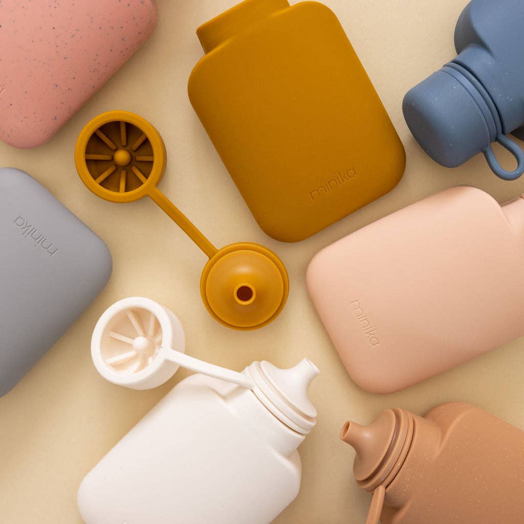 Minika - Vente Bouteilles d'eau - Bouteille à smoothie Minika en silicone alimentaire étanche, couleur pierre2