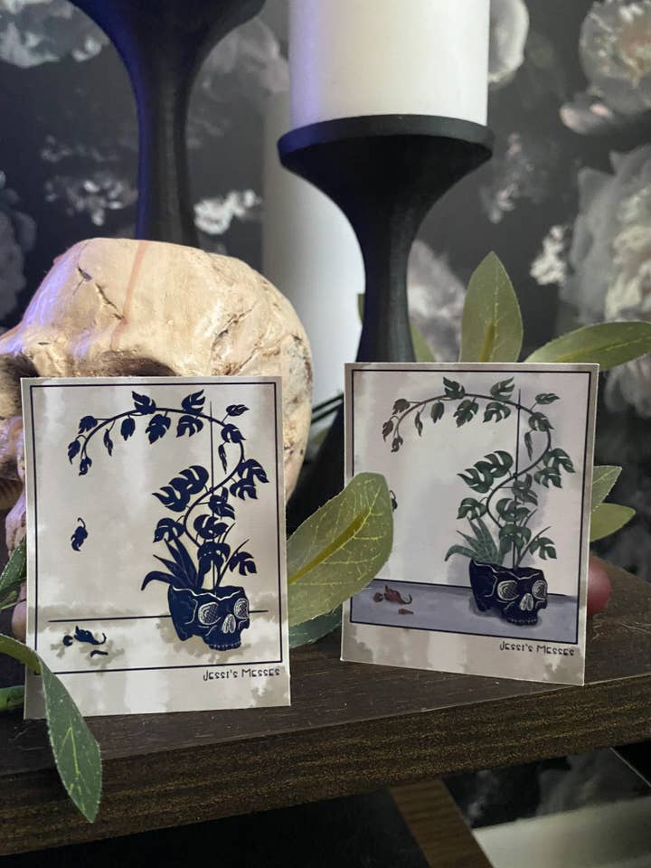 Skull Planter Life Style Sticker for wholesale by Jessi's Messes