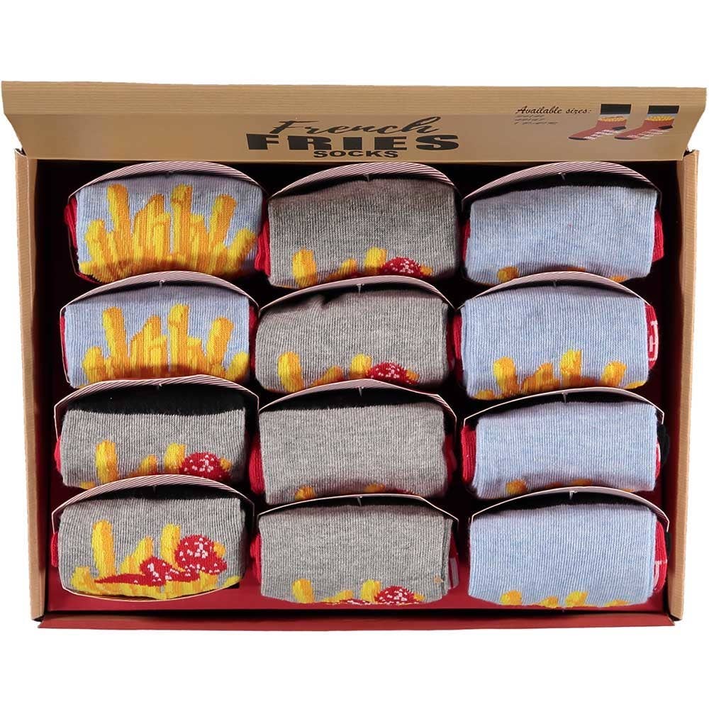 TRAAGOODS.COM – wholesale Socks – Unisex – French Fries Socks In Box (12 Pieces Per Display)4