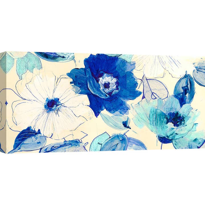 Cuadro sobre lienzo con flores azules: Kelly Parr, Abstract Flowers para venta al por mayor de Selected Artworks Italia