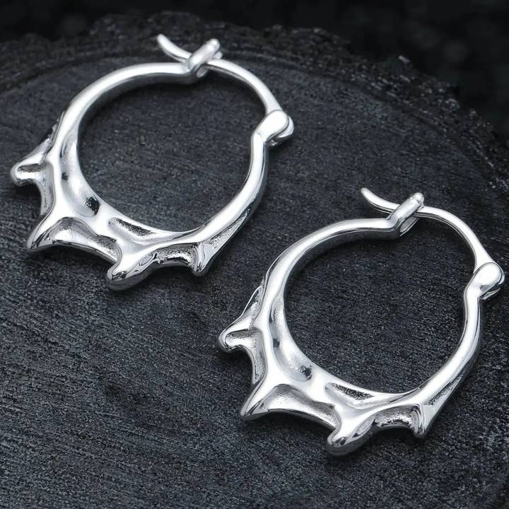 Moclein - Vendita all'ingrosso Orecchini a cerchio - Orecchini a cerchio gocciolanti in argento0