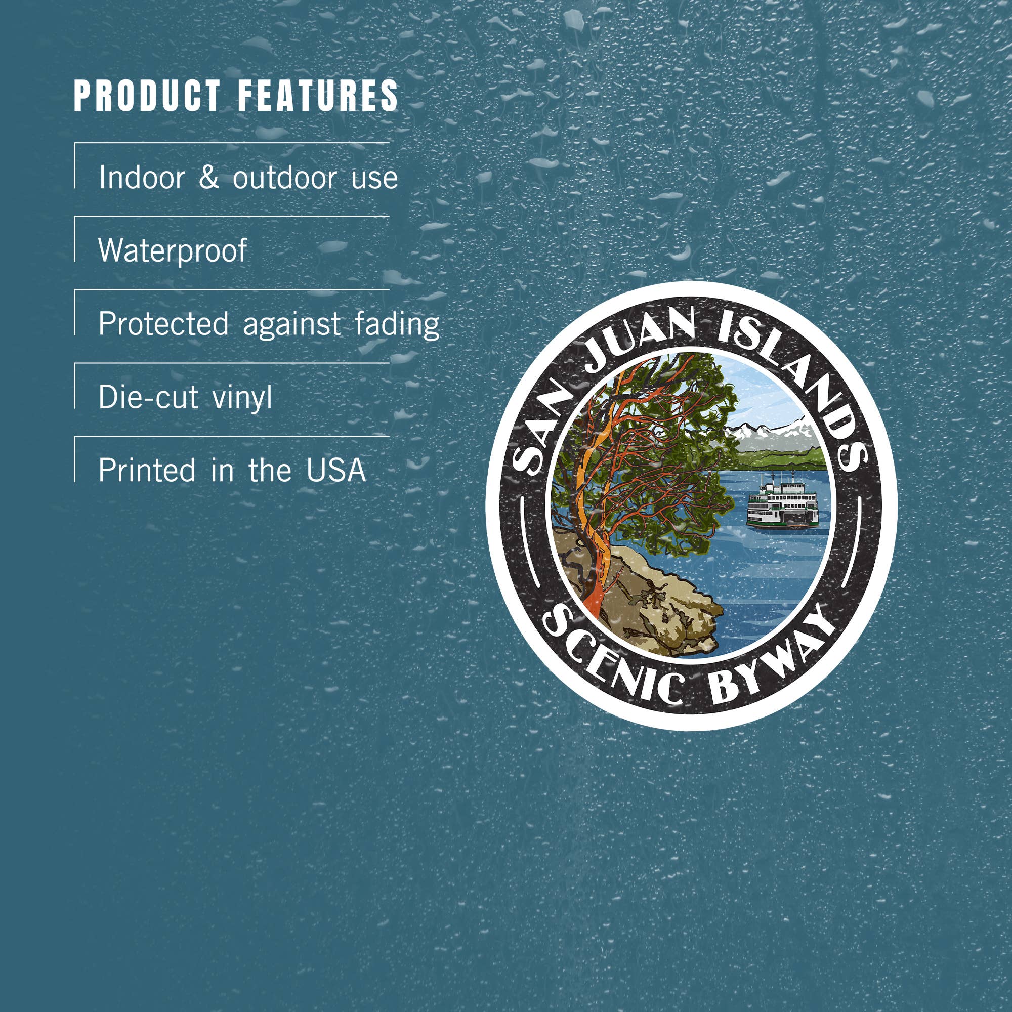 Lantern Press - Wholesale Sticker - STICKER San Juan Islands, Scenic Byway Logo3
