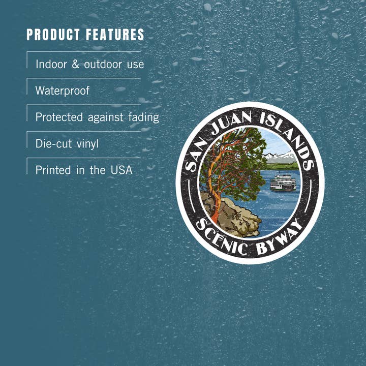 Lantern Press - Wholesale Sticker - STICKER San Juan Islands, Scenic Byway Logo3