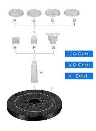 Will's Company - Wholesale Outdoor Ornament/Decor - LED Solar Powered Lighted Fountain Disc for Birdbath3