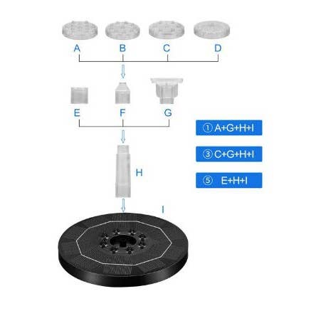 Will's Company - Wholesale Outdoor Ornament/Decor - LED Solar Powered Lighted Fountain Disc for Birdbath3