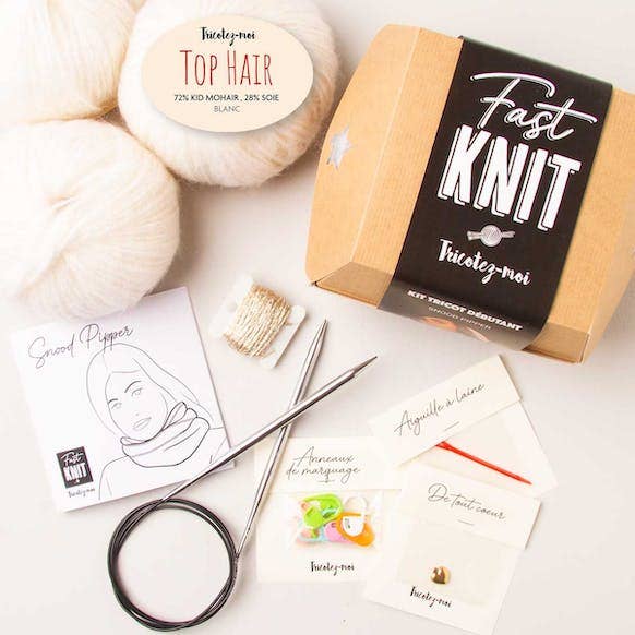 Fast Knit Snood Pipper Platinweiß für den Großhandel von Tricotez-moi