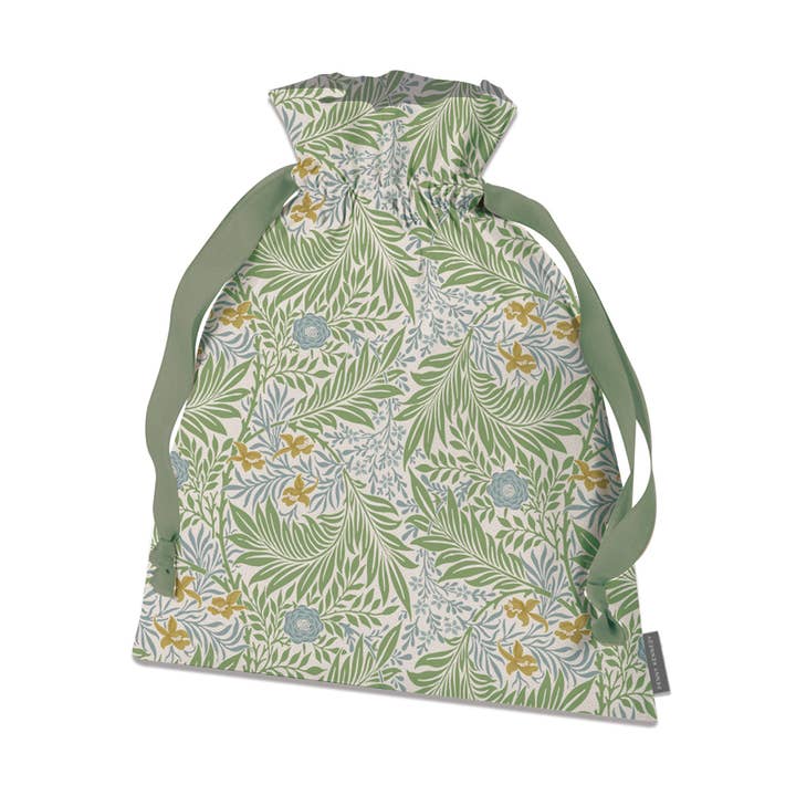 Sac cadeau réutilisable William Morris Larkspur en coton biologique pour la vente par Penny Kennedy Ltd