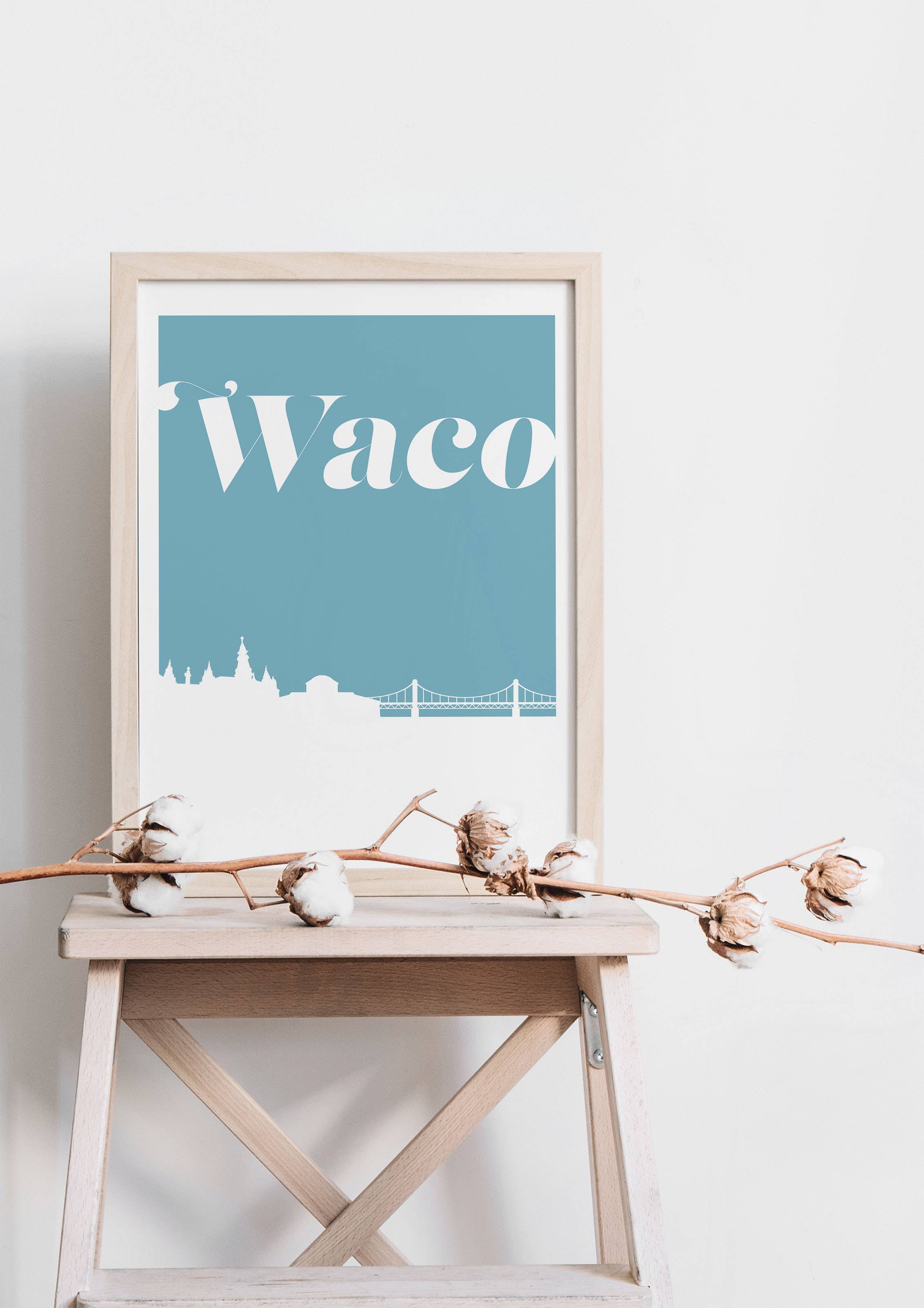 Paperfinch Design - Wholesale Art Print - Waco Texas retro inspired skyline art print8