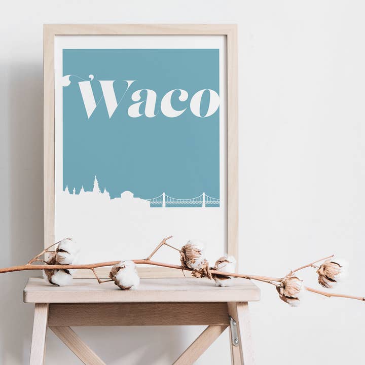 Paperfinch Design - Wholesale Art Print - Waco Texas retro inspired skyline art print8