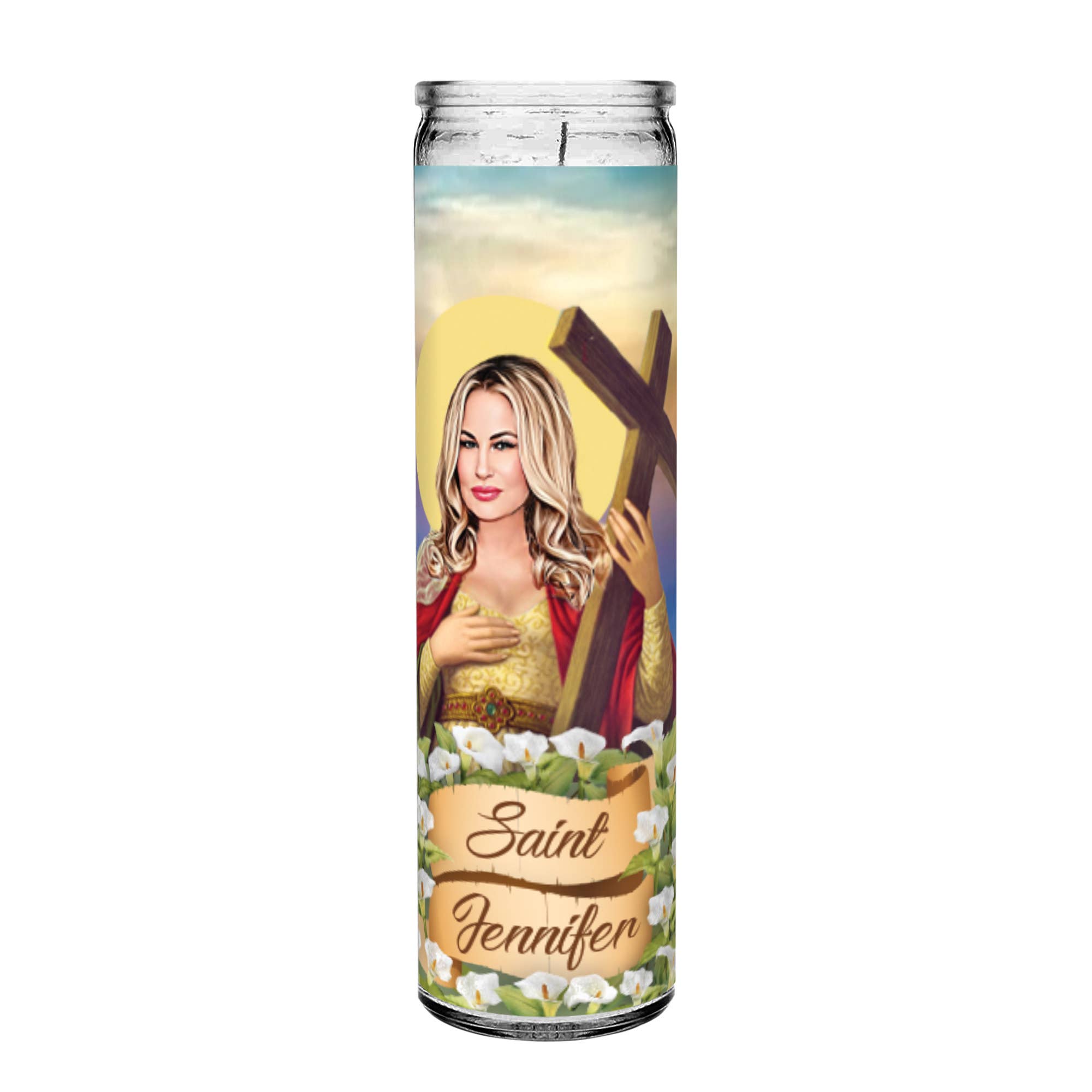 Texrah - Wholesale Votive Candle - Saint Milf Jennifer Coolidge Tanya Prayer Candle - 8" white4