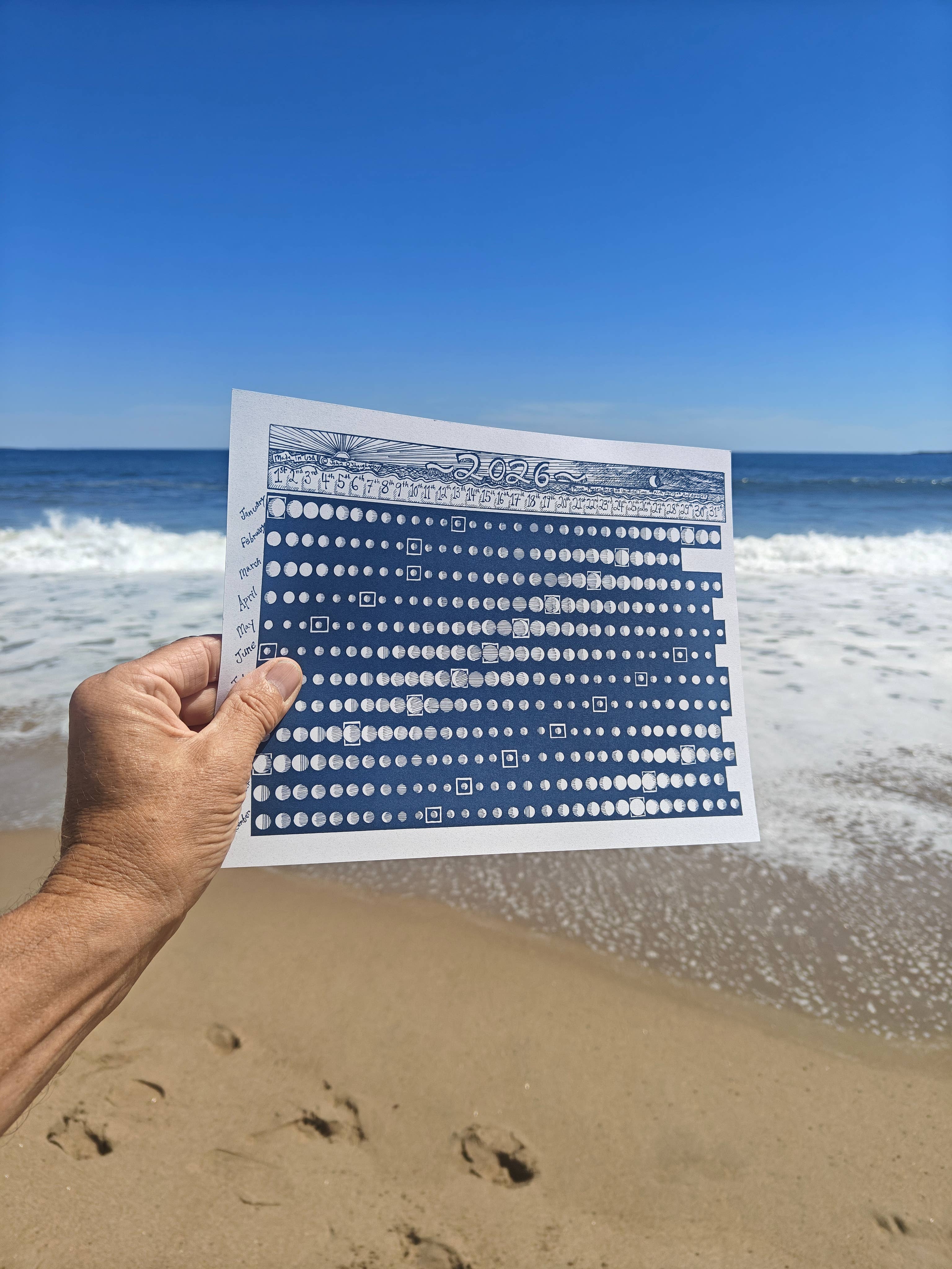 JD OShaughnessy - Vente Calendrier - Calendrier lunaire horizontal 2026 avec périgée et apogée de la Lune6