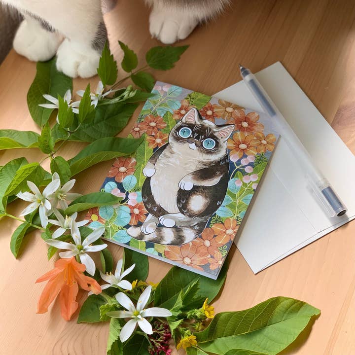 Paper Puffin - Wholesale Everyday Greeting Card - Floating in Flowers #3 Greeting Card