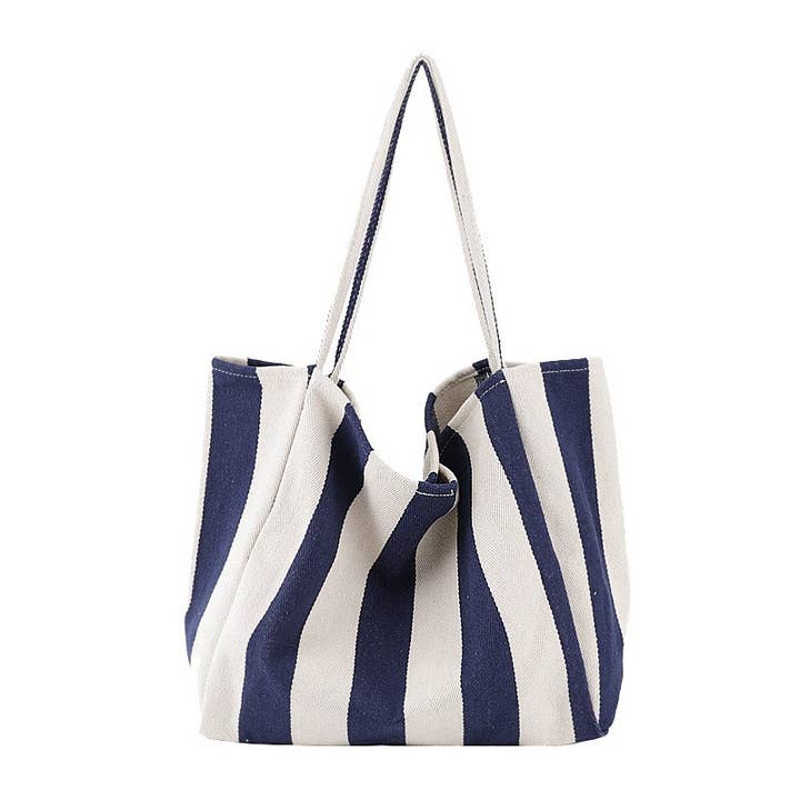 JOSSLYN by wall to wall - Wholesale Tote Bag - Women's - ORGANIC STRIPED TRENDING TOTE BAG | 40P560