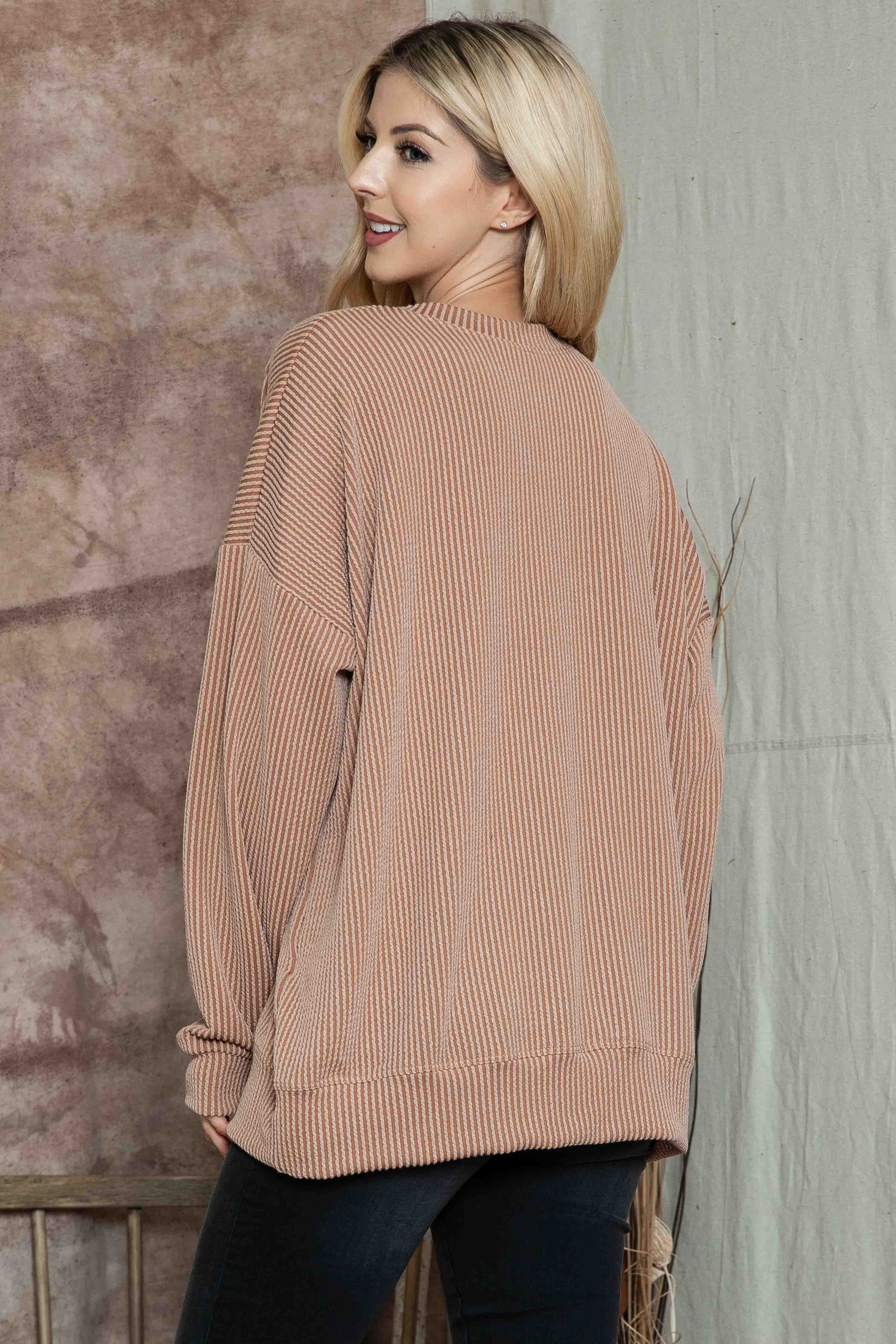 Burgundy Apparel - Wholesale Sweatshirt - Women's - WAVE RIB OVERSIZED SWEATSHIRT54