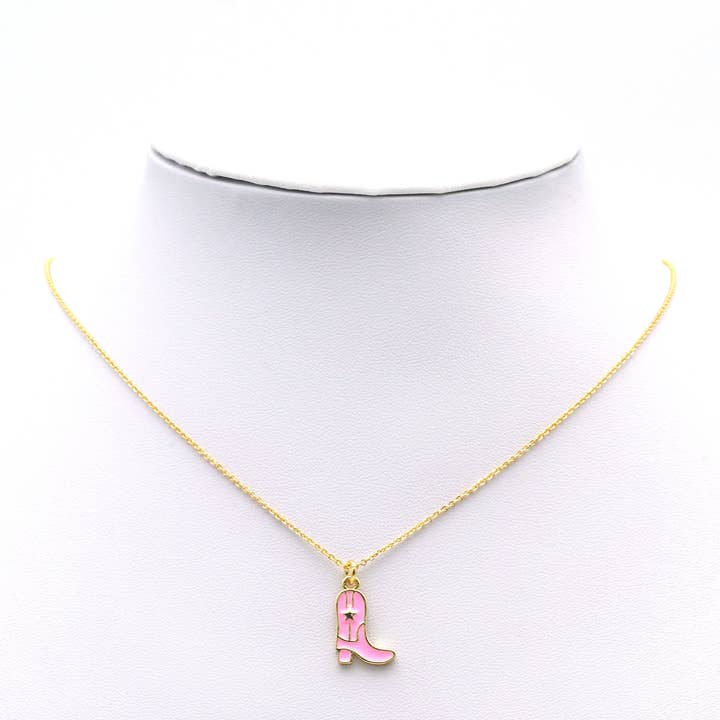 BestBeads&Beyond - Vendita all'ingrosso Ciondolo/pendente - Charm a stivale colorato smaltato CZ, Sku#ML653