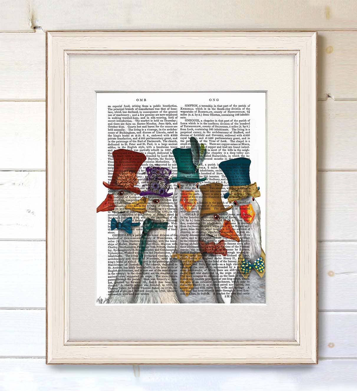 FabFunky Ltd - Wholesale Art Print - Gaggle of Geese, Book Print / Art Print / Wall Art1