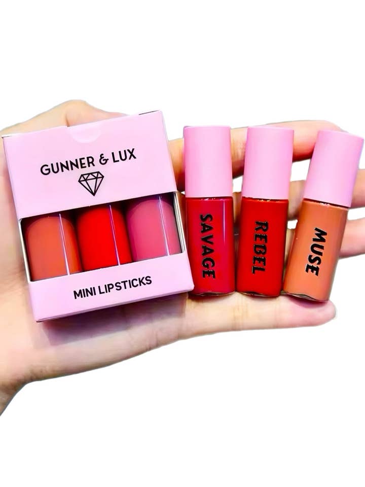 3 PACK MINI LIPSTICKS for wholesale by Gunner & Lux