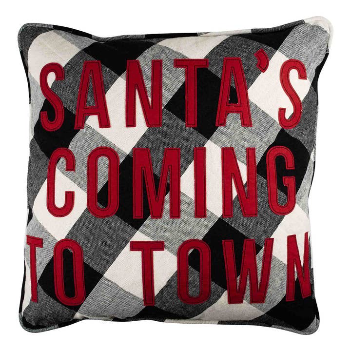 Santa's Coming to Town Pillow for wholesale by Glory Haus