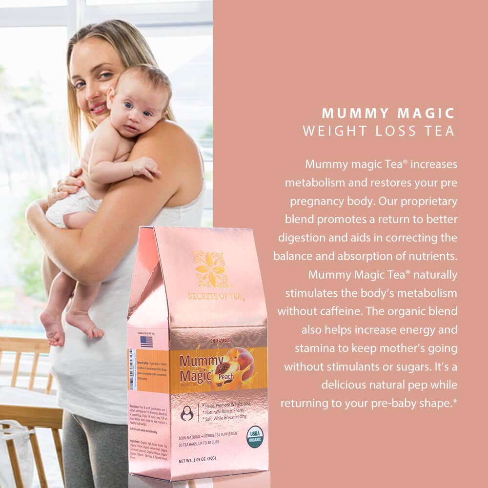 Secrets Of Tea - Wholesale Nursing Tea - Maternity - Mummy Magic Weight Loss Peach Tea- USDA Organic- 20 Sachets5