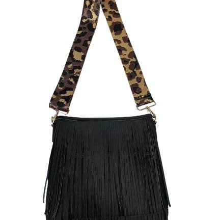 Thomas and Lee Company - Vendita all'ingrosso Borsa a tracolla - Donna - Borsa a secchiello con frange in stile occidentale - Tracolla venduta separatamente