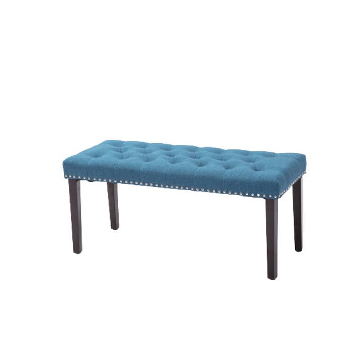 Cabara Tufted Fabric Bench Blue for wholesale by IH Casa Decor