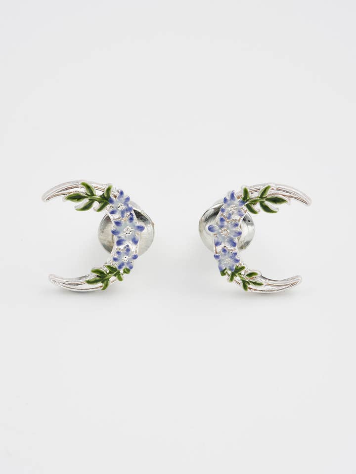 Nightshade Moon Silver Stud Earrings for wholesale by Fable England