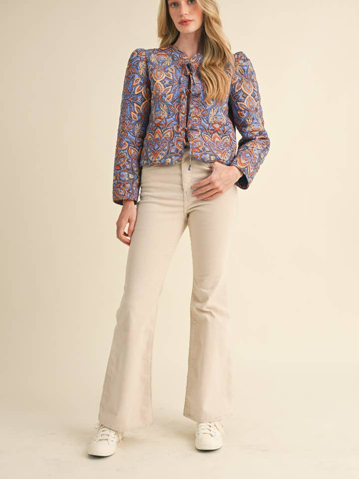 &MERCI - Wholesale Jacket - Women's - EXCLUSIVE PRINT QUILTED PAISLEY PRINT JACKET MJK363415