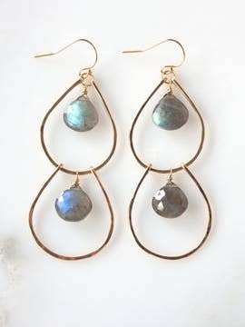 Ada Ädelsten Vattenfall Örhängen för wholesale av Pure Indigo Design