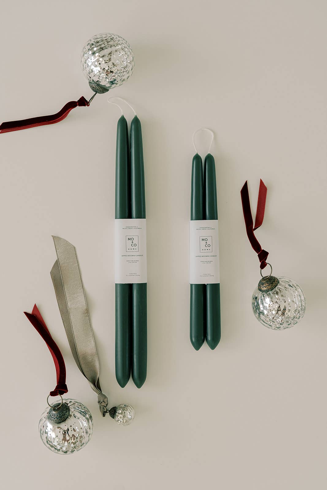 Mo&Co Home - Wholesale Tapered Candle/Candlestick - Forest Green | Dipped Beeswax Taper Candles | All Natural4