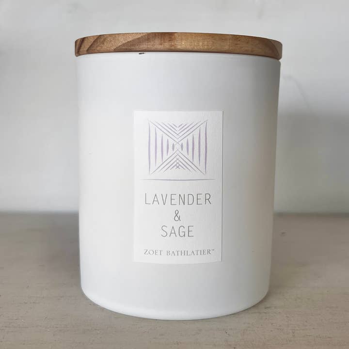 Lavender & Sage Moderne Rustic Candle for wholesale by Zoet Bathlatier