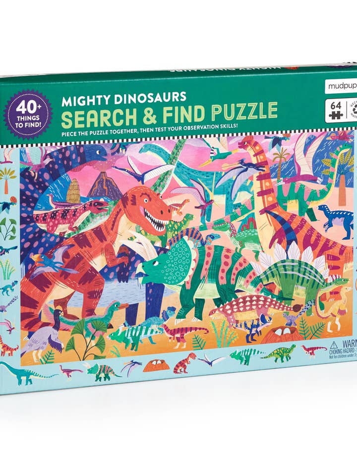 Mighty Dinosaur 64 Piece Search & Find Puzzle for wholesale by Chronicle Books