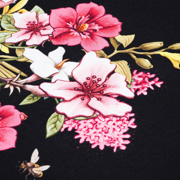 Blue Stallion Farm - Wholesale Apron - BLACK FLORAL BOUQUET APRON1