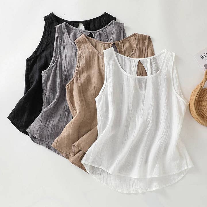 Solid färg lös rygglös ärmlös topp för wholesale av OceanusSwim