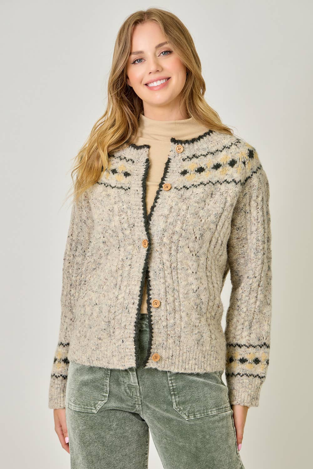 Stone 90002 Fair Isle Sweater Cardigan for wholesale on Faire
