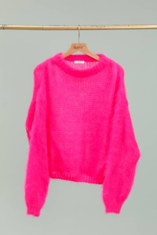 NAÏS PARIS - Wholesale Knit Sweater - Women's - Round neck long sleeve sweater in 80% kid mohair20
