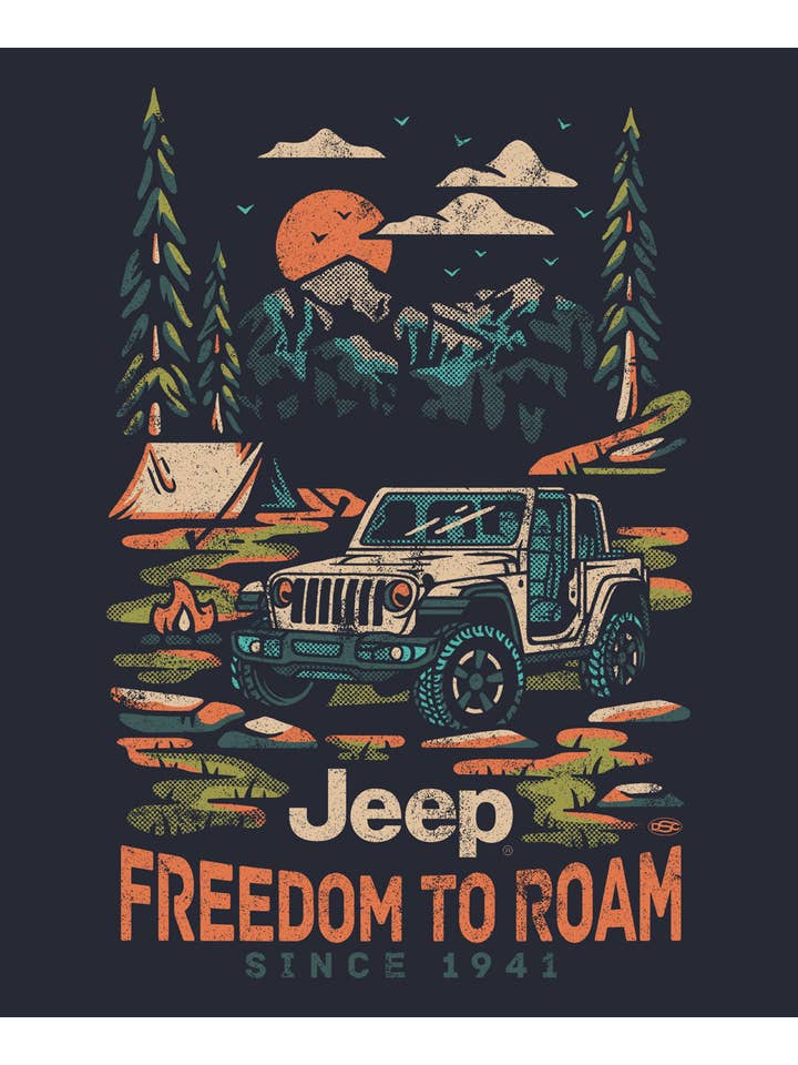 Mens Jeep® Freedom To Roam T-Shirt - Navy Blue for wholesale on Faire