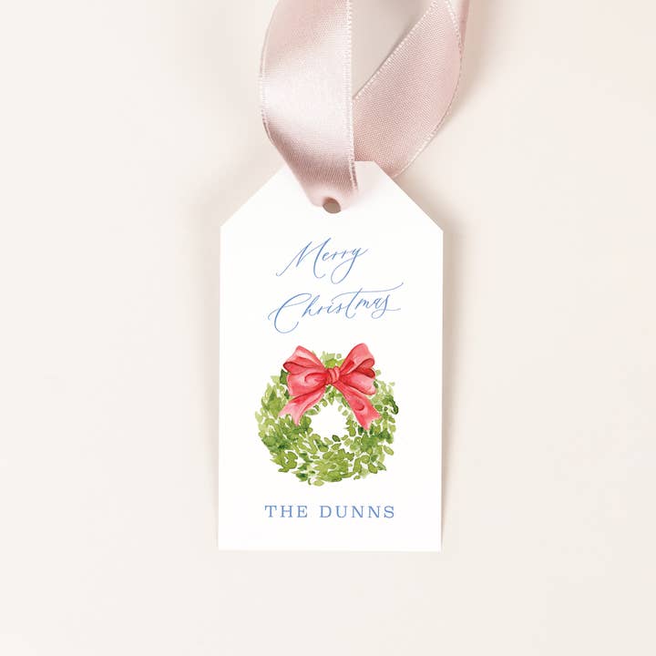 Boxwood Wreath Gift Tag for wholesale by 9+C Designs