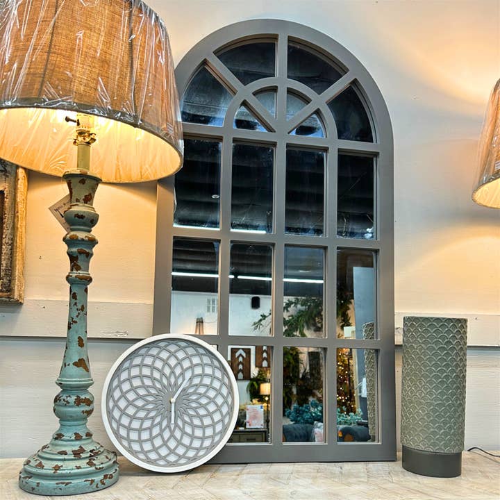 Wooden Grey Frame Mirror 43.75" x 23.625" x 1.125” for wholesale by David Christopher's Collection