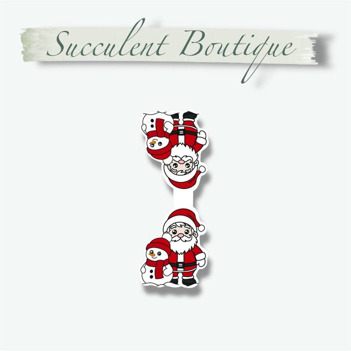 Santa & Snowman Magnetic Bookmark for wholesale by Succulent Boutique