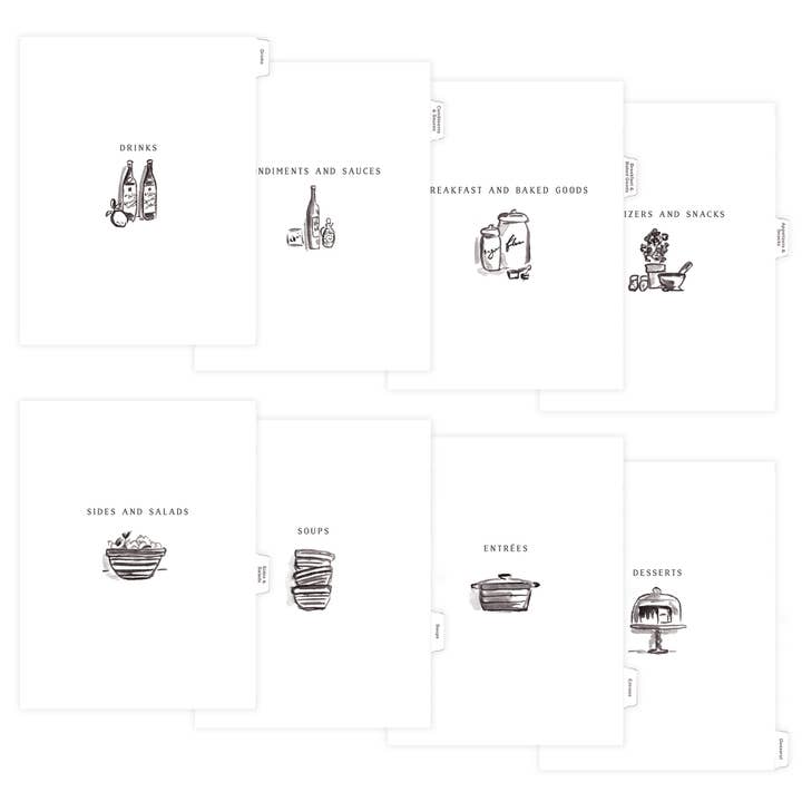 The Illustrated Life - Wholesale Binder - Recipe Binder Index Tab Dividers