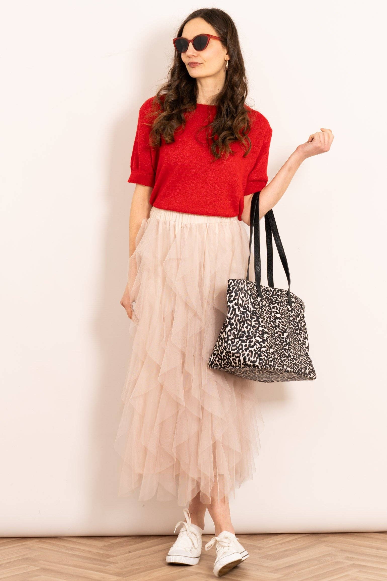 Sarta – wholesale Kjol - Dam – Layla Maxi Tyllkjol - Gräddfärgad, Lager på lager volanger2