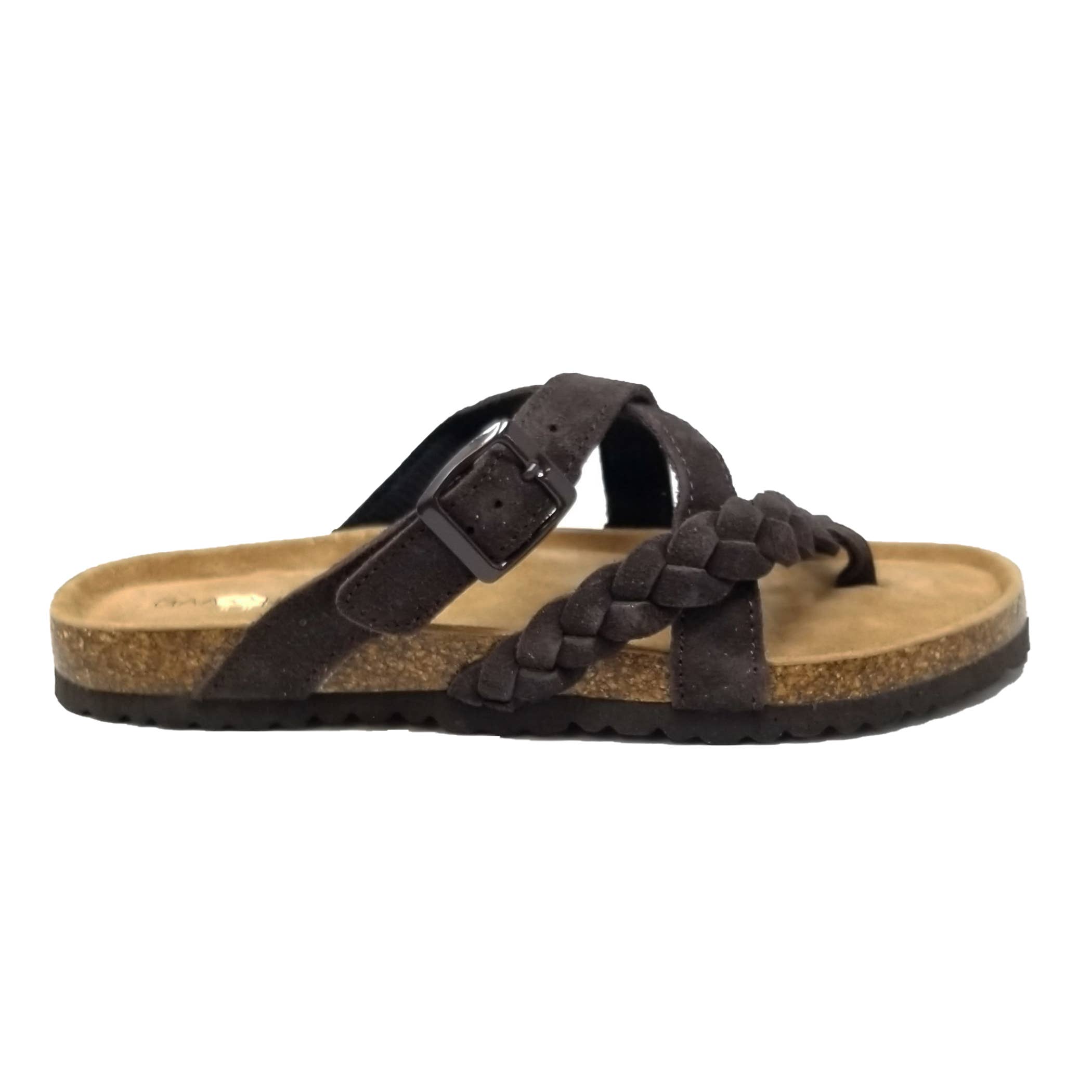 gaahuu - Wholesale Sandals - Women's - Braided Criss Cross Buckled Leather Footbed Sandal6