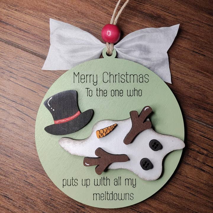 Heartland Decor - Wholesale Ornament - Merry Christmas Meltdown Snowman Ornament1