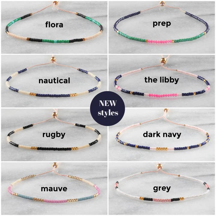 Libby & Smee - Wholesale Beaded Bracelet - Adjustable Seed Bead String Bracelets