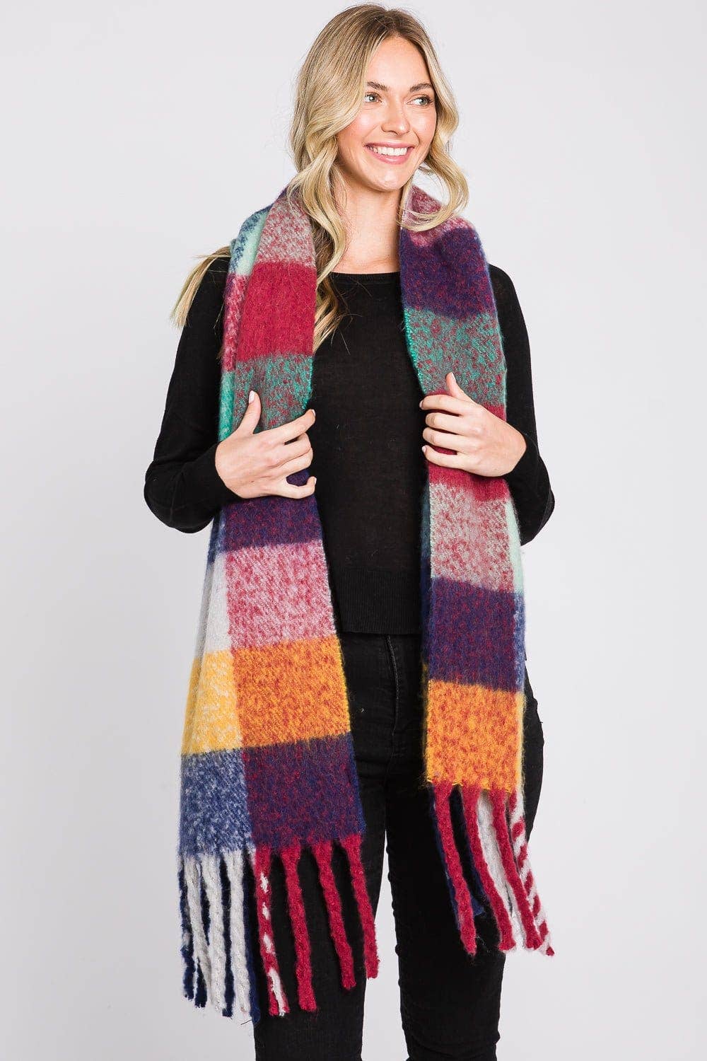 MiMi Wholesale - Wholesale Scarf - Women's - MS0310 Blake Multi Color Plaid Scarf6