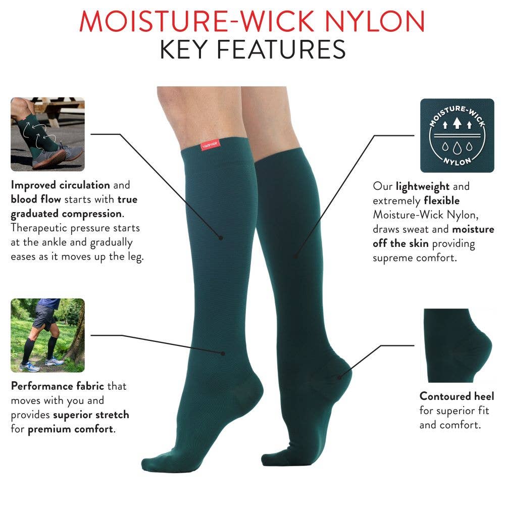 Najou Chaussettes de compression en nylon anti-humidité 20-30mmHg Cashew uni en vente sur Faire8